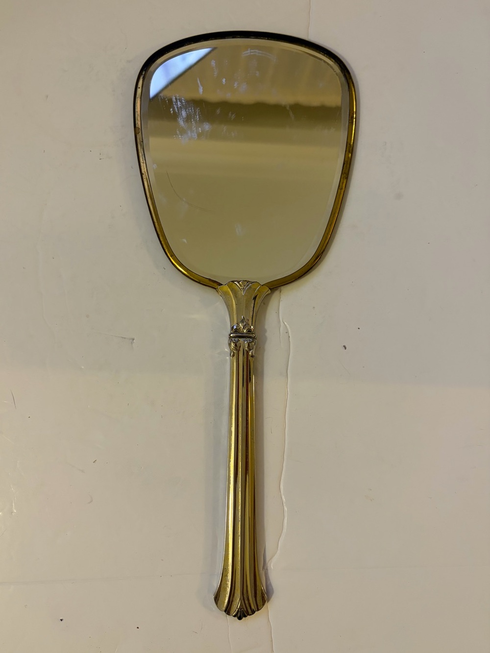 Vintage Gold Tone Floral Hand Mirror Vanity Mirror - Picture 2 of 6
